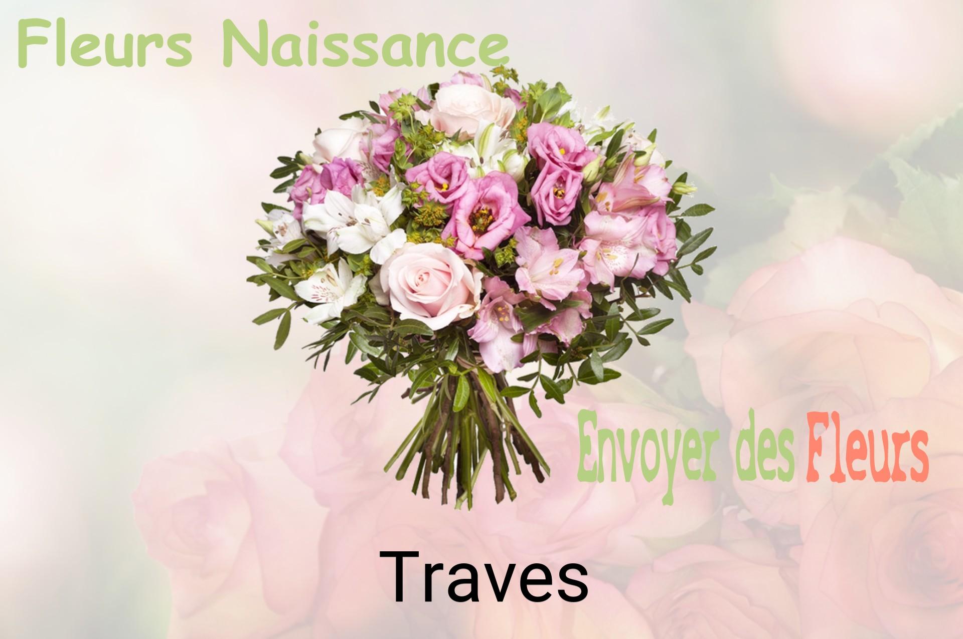 Bouquet de fleurs de naissance livré à Traves